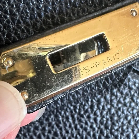 Designer inspired Birkin Tote bag Elegant Black Leather Bag - Picture 5 of 9